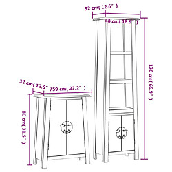 vidaXL Ensemble de meubles de salle de bain 2 pcs bois de pin massif pas cher