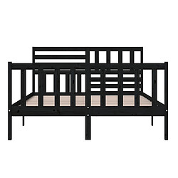 Acheter vidaXL Cadre de lit sans matelas noir bois massif