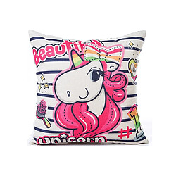 YP Select Housse de coussin de taille de canapé de lit de taie d'oreiller d'impression de licorne de bande dessinée