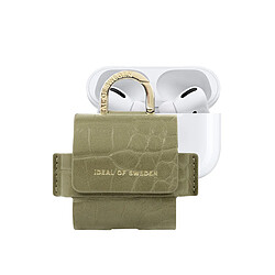 IDEAL OF SWEDEN Mini Sac pour AirPods Pro 1 / Pro 2 Modèle Flo Texturé Croco avec Mousqueton Vert