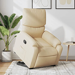 vidaXL Fauteuil inclinable Crème Tissu