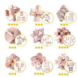 Universal Nouveau design IQ Brainstorming Kongming Lock 3D en bois interverrouillage bavure puzzle jeu jouets jouets