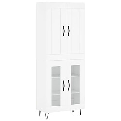 vidaXL Buffet haut Blanc 69,5x34x180 cm Bois d'ingénierie