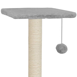 Acheter Helloshop26 Arbre à chat griffoir grattoir niche jouet animaux peluché en sisal 65 cm gris 3702276