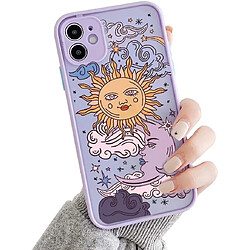 Universal Compatible avec l'iPhone 11 Case pour le pc givré clair arrière 3d Sun Moon Cartoons Girls Woman