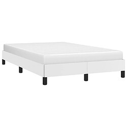 Avis Maison Chic Lit adulte - Lit simple Cadre de lit,Structure du lit Contemporain Blanc 120x200 cm Similicuir -MN17982