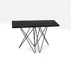 Inside 75 Table console extensible HERMES stratifié noir carbone acier noir 115cm