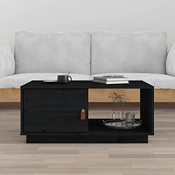 vidaXL Table basse Noir 80x50x35,5 cm Bois massif de pin