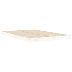 Acheter Maison Chic Lit adulte - Lit simple Cadre de lit,Structure du lit Contemporain blanc 120x190 cm petit double bois massif de pin -MN76032