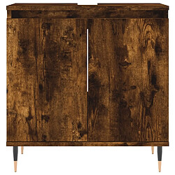 Acheter Maison Chic Armoire de bain,Meuble de rangement de salle de bain,Meuble haut chêne fumé 58x33x60 cm bois d'ingénierie -GKD148447