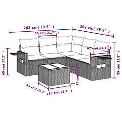 Avis Maison Chic Salon de jardin 6 pcs avec coussins | Ensemble de Table et chaises | Mobilier d'Extérieur noir résine tressée -GKD36048