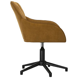 Avis Helloshop26 Chaise fauteuil siège pivotante de bureau informatique étude velours brun 02_0024148