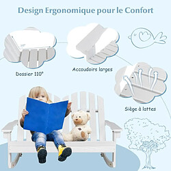 Avis Helloshop26 Fauteuil à bascule banc de jardin en bois de sapin 2 places pour enfants de 3 ans+ avec inclinaison 30°charge 100 kg blanc 20_0005181