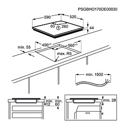 Table de cuisson à induction 60cm 4 feux 7350w noir - eiv654 - ELECTROLUX