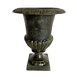 L'Héritier Du Temps Jardinière en Fonte Vert Anglais Style Médicis Vase Vasque Pot de Fleur 24x24x30,5cm