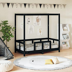 Maison Chic Lit simple Cadre de lit pour enfant,Lit d'Enfant Moderne noir 70x140 cm bois de pin massif -MN44972