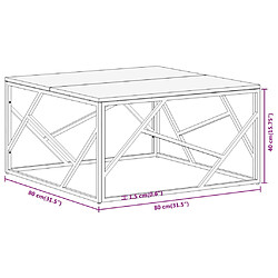 vidaXL Table basse argenté inox et bois de mélèze massif pas cher