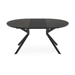 Inside 75 Table extensible 6 couverts GIOVE 165 cm pieds métal plateau céramique noir