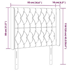 Acheter vidaXL Tête de lit avec oreilles Gris foncé 93x16x118/128 cm Tissu