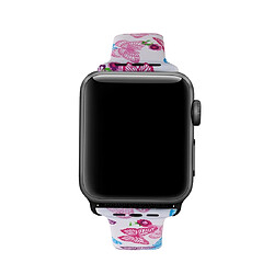 Wewoo Courroie d'impression en silicone pour Apple Watch séries 5 et 4 40 mm motif papillon rose