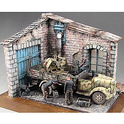 Artisanat BRICOLAGE Bâtiment 3D Puzzles Modèle Kits Bois Ruines Coin Maison 1:35 Échelle Miniature Sable Tableau Guerre L'architecture Mises En Page pas cher