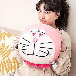 Universal 34cm kawaii doraemon moelleuse oreiller main chauffeur en peluche moelleux coussin de chat mignon (rose)