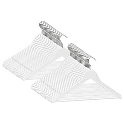 vidaXL Cintres antidérapants 50 pcs Blanc Bois dur