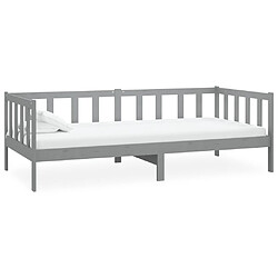 Acheter Maison Chic Lit de jour avec matelas, Lit de repos Lit d'invité pour Salon Chambre,Canapé-lit 90x200 cm Gris Bois de pin massif -MN13196