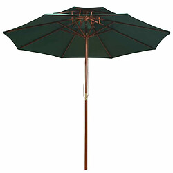 Maison Chic Parasol Jardin | Parasol de terrasse 270 x 270 cm Poteau en bois Vert - GKD10134