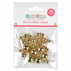 Paris Prix Lot de 26 Perles Rondes Effet Métal 1-1,5cm Or