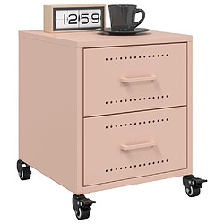 Acheter vidaXL Table de chevet rose 36x39x43,5 cm acier