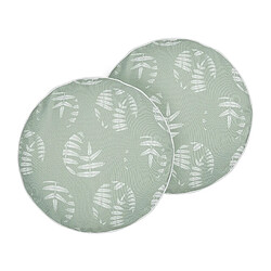 Beliani Lot de 2 coussins ALASSIO 40 x 40 cm Motif de plante Vert olive