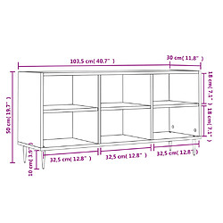 vidaXL Meuble TV noir 103,5x30x50 cm bois d'ingénierie pas cher