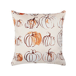 Beliani Coussin CUCURBITA Velours 45 x 45 cm Motif de plante Beige