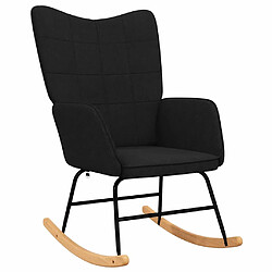 Avis vidaXL Chaise à bascule avec tabouret Noir Tissu