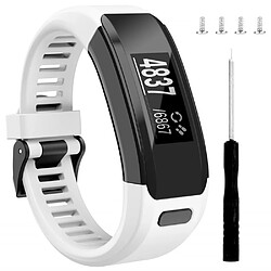 Bracelet en silicone souple et flexible blanc pour votre Garmin Vivosmart HR