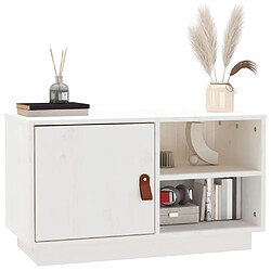 Avis vidaXL Meuble TV Blanc 70x34x40 cm Bois de pin massif