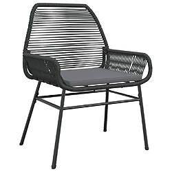 Avis vidaXL Chaises de jardin lot de 2 avec coussins noir résine tressée