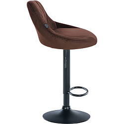 Avis Decoshop26 Tabouret de bar en velours marron coutures décoratives pivotant support métal noir TDB10667