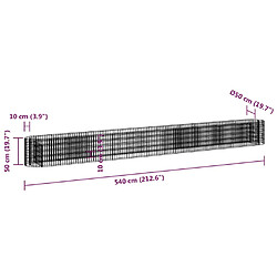 vidaXL Lit surélevé à gabion Fer galvanisé 540x50x50 cm pas cher