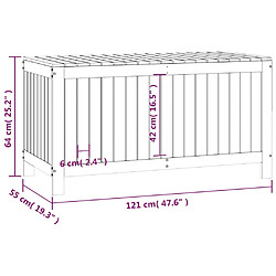 vidaXL Boîte de rangement de jardin Gris 121x55x64 cm Bois de pin pas cher