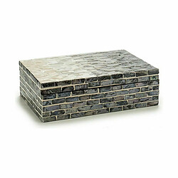 Gift Decor Boîte Décorative Gris Nacre noire Contre-plaqué 15,2 x 7,2 x 25 cm (4 Unités)