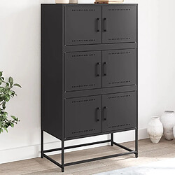 vidaXL Buffet noir 68,5x38,5x123,5 cm acier