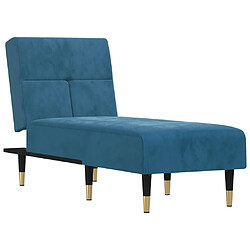 Maison Chic Chaise longue de jardin| Bain de soleil Relax | Transat bleu velours -GKD26858