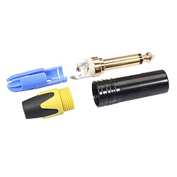 Wewoo 10 Adaptateur audio pour soudage audio mono PCS TC202 6.35mm 6.35mm Jaune pas cher