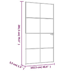 vidaXL Porte d'intérieur Noir 102x201,5 cm Trempé verre aluminium fin pas cher