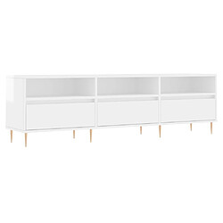 Maison Chic Meuble TV scandinave - Banc TV pour salon blanc brillant 150x30x44,5 cm bois d'ingénierie -MN60590