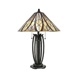 Elstead Lighting Lampe de table Victory Verre Tiffany Bronze vaillant