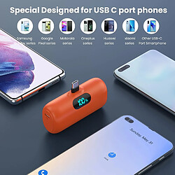 Avis SANAG Batterie Externe Usb C 5000Mah, 15W 3.0A Charge Rapide Chargeur Portable Mini Power Bank Avec Écran Lcd Compatible Avec Samsung S23,S22/Note/Huawei/Moto/Lg/Pixel/Nexus,Usb C Phones Etc - Orange