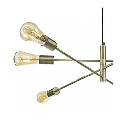 Luminaire Center Suspension Alana laiton antique 6 ampoules